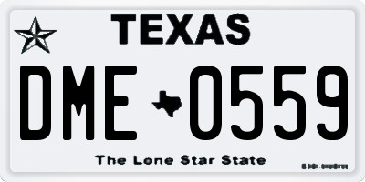 TX license plate DME0559