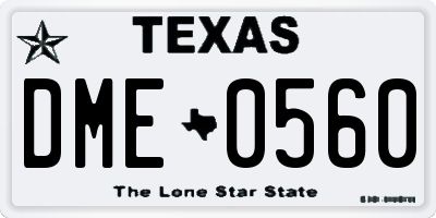 TX license plate DME0560