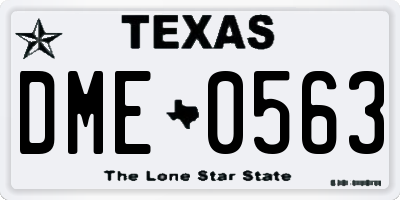 TX license plate DME0563