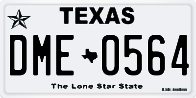 TX license plate DME0564