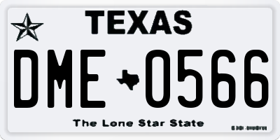 TX license plate DME0566