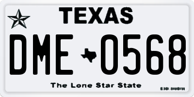 TX license plate DME0568