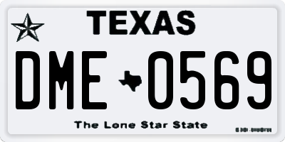 TX license plate DME0569