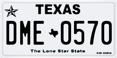 TX license plate DME0570