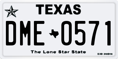 TX license plate DME0571