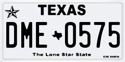 TX license plate DME0575