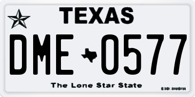 TX license plate DME0577