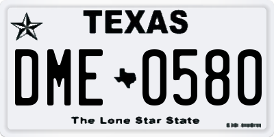 TX license plate DME0580