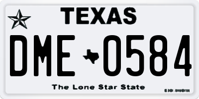 TX license plate DME0584