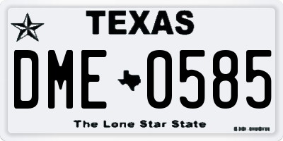 TX license plate DME0585