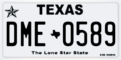 TX license plate DME0589