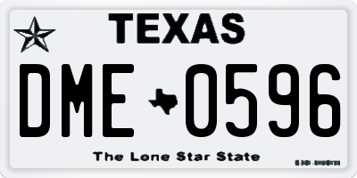 TX license plate DME0596