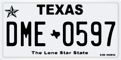 TX license plate DME0597