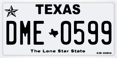 TX license plate DME0599