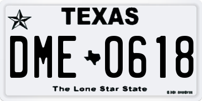 TX license plate DME0618