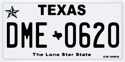 TX license plate DME0620