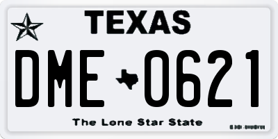 TX license plate DME0621