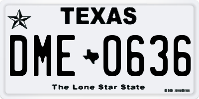 TX license plate DME0636