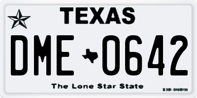 TX license plate DME0642