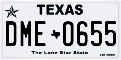 TX license plate DME0655