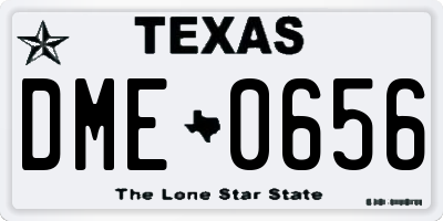 TX license plate DME0656