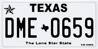 TX license plate DME0659