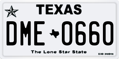 TX license plate DME0660