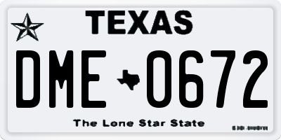 TX license plate DME0672