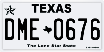 TX license plate DME0676
