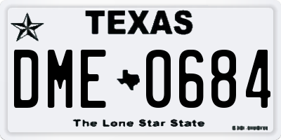 TX license plate DME0684