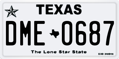 TX license plate DME0687