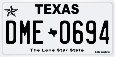 TX license plate DME0694