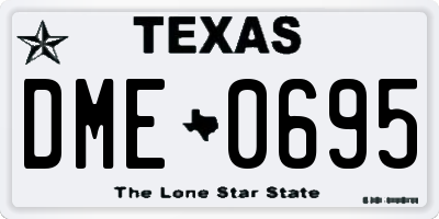 TX license plate DME0695