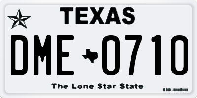 TX license plate DME0710