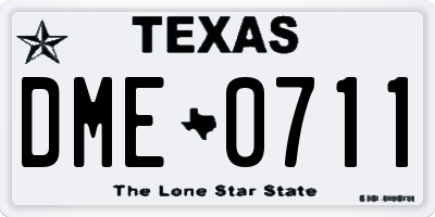 TX license plate DME0711