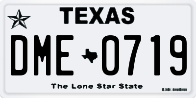 TX license plate DME0719