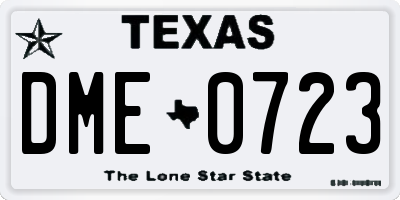 TX license plate DME0723