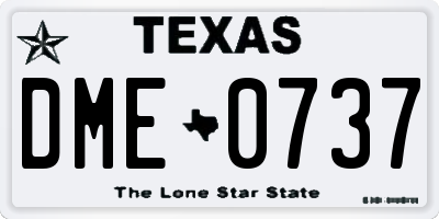 TX license plate DME0737