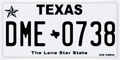TX license plate DME0738