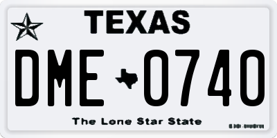 TX license plate DME0740