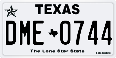 TX license plate DME0744