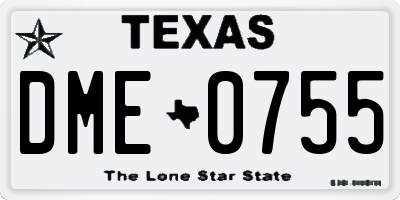 TX license plate DME0755