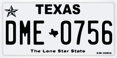TX license plate DME0756