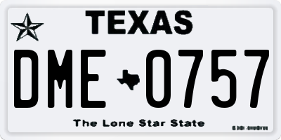 TX license plate DME0757