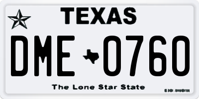TX license plate DME0760