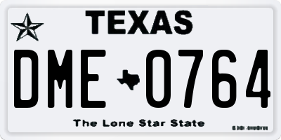TX license plate DME0764