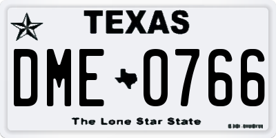 TX license plate DME0766