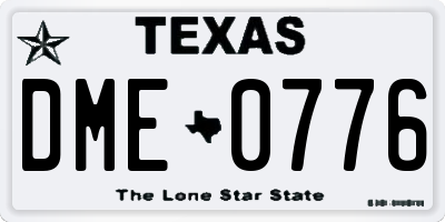 TX license plate DME0776