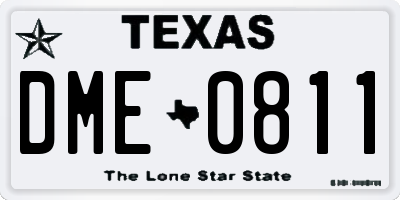 TX license plate DME0811