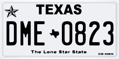 TX license plate DME0823